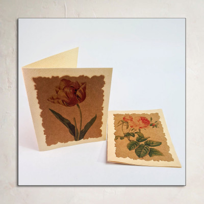ÖKO - Üdvözlőkártya - vintage barna titkos kert